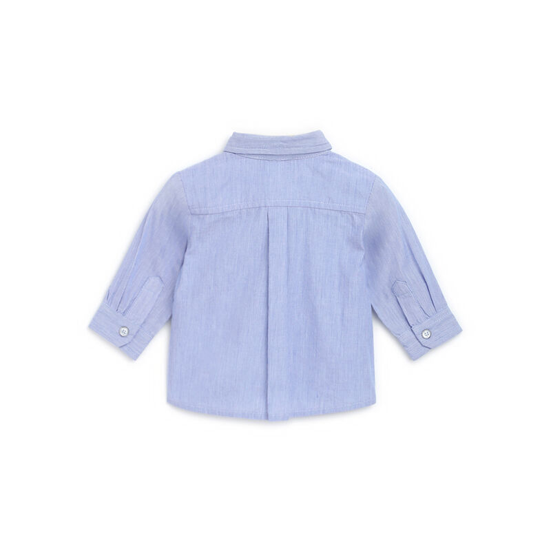 Boys Light Blue Solid Long Sleeve Shirt image number 1